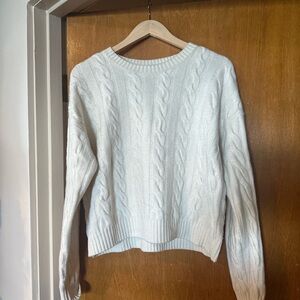 Babaton White Cable Knit Sweater